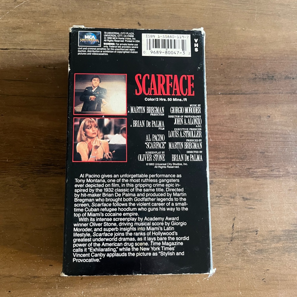 Scarface VHS - Picture 2 of 3